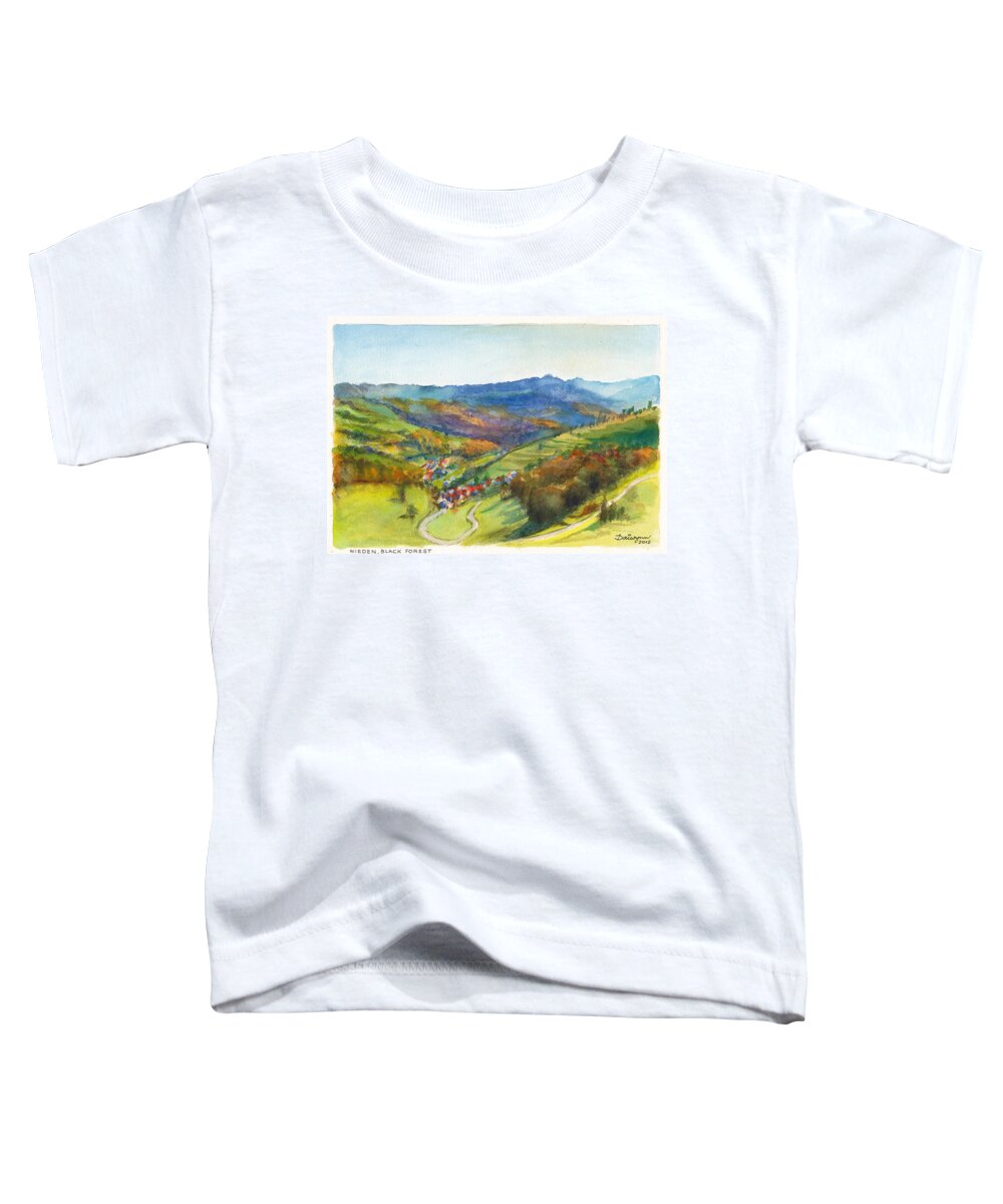 Germany Toddler T-Shirt featuring the painting The village of Wieden in the Black Forest by Dai Wynn
