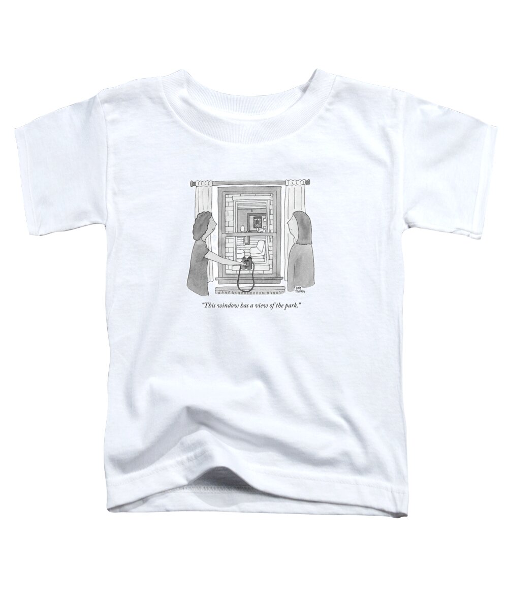 This Window Has A View Of The Park. Toddler T-Shirt featuring the drawing This Window Has A View Of The Park by Amy Hwang