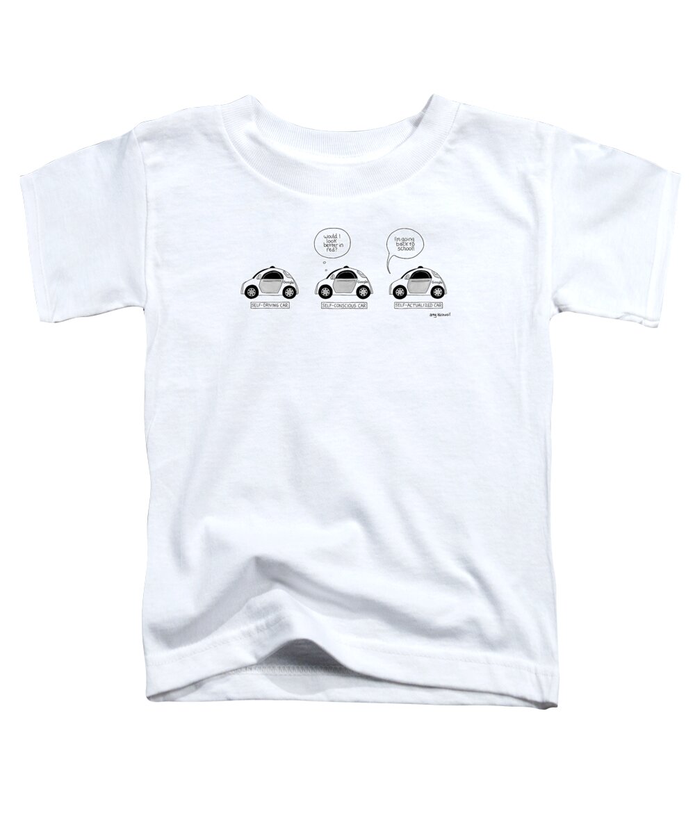 Captionless Toddler T-Shirt featuring the drawing Three Google Cars by Amy Kurzweil
