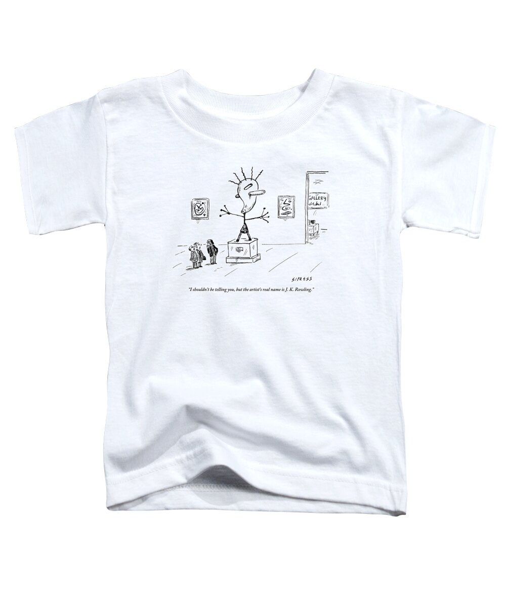Art Toddler T-Shirt featuring the drawing Three Patrons Look At A Sculpture In An Art by David Sipress