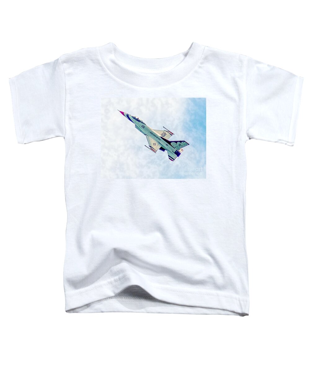 Usaf Toddler T-Shirt featuring the photograph Thunderbird Flying High by Nick Zelinsky Jr