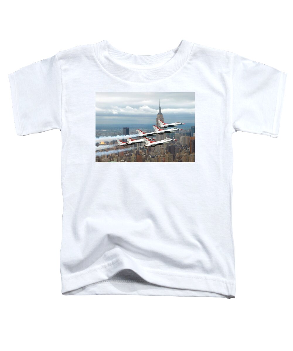 Us Air Force Toddler T-Shirt featuring the photograph Thunderbirds over New York City by Mountain Dreams