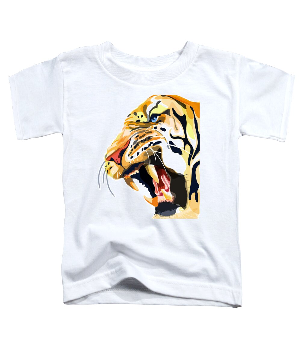 Tiger Illustration Toddler T-Shirt featuring the painting Tiger Roar by Sassan Filsoof