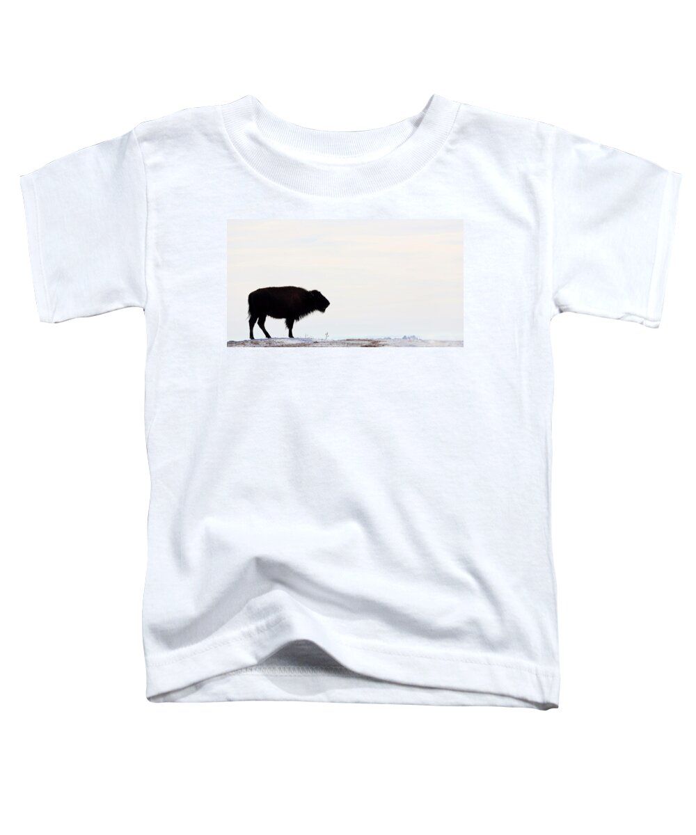 Buffalo Toddler T-Shirt featuring the photograph Top Of The Ridge by Donald J Gray