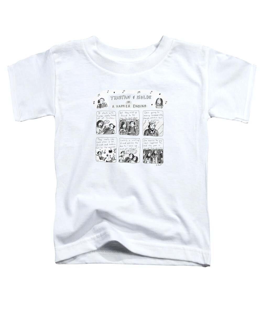 Music Toddler T-Shirt featuring the drawing Tristan & Isolde In A Happier Ending by Roz Chast