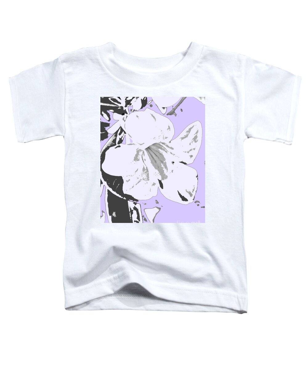 Floral Toddler T-Shirt featuring the photograph Tropical Floral Violet Black by HEVi FineArt