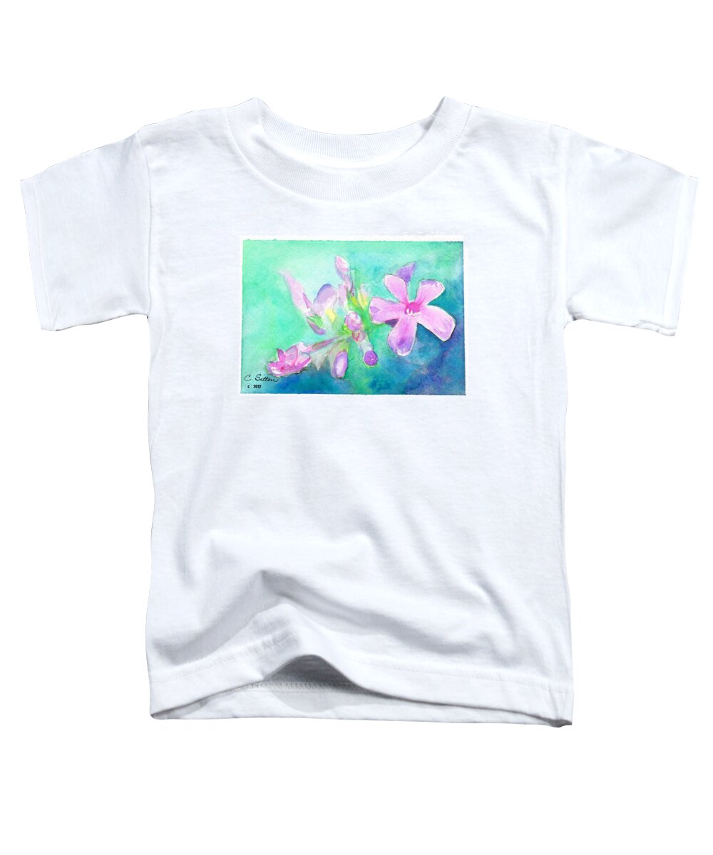 C Sitton Painting Paintings Toddler T-Shirt featuring the painting Tropical Flowers by C Sitton