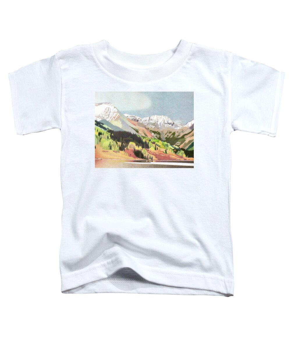 Art Toddler T-Shirt featuring the drawing Trout Lake Colorado by Dan Miller