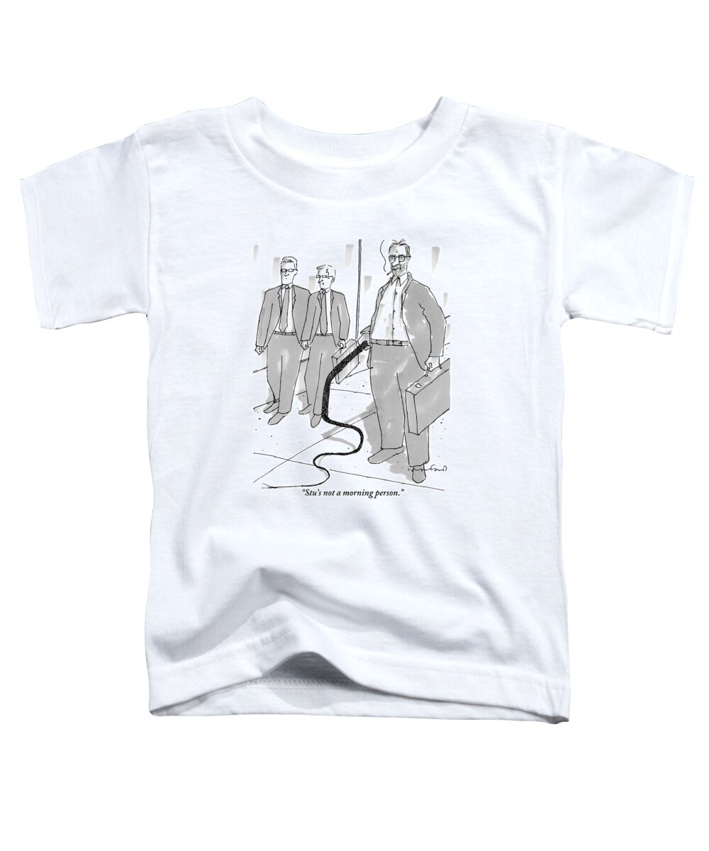 Businessmen Toddler T-Shirt featuring the drawing Two Businessmen Comment On A Third by Michael Crawford
