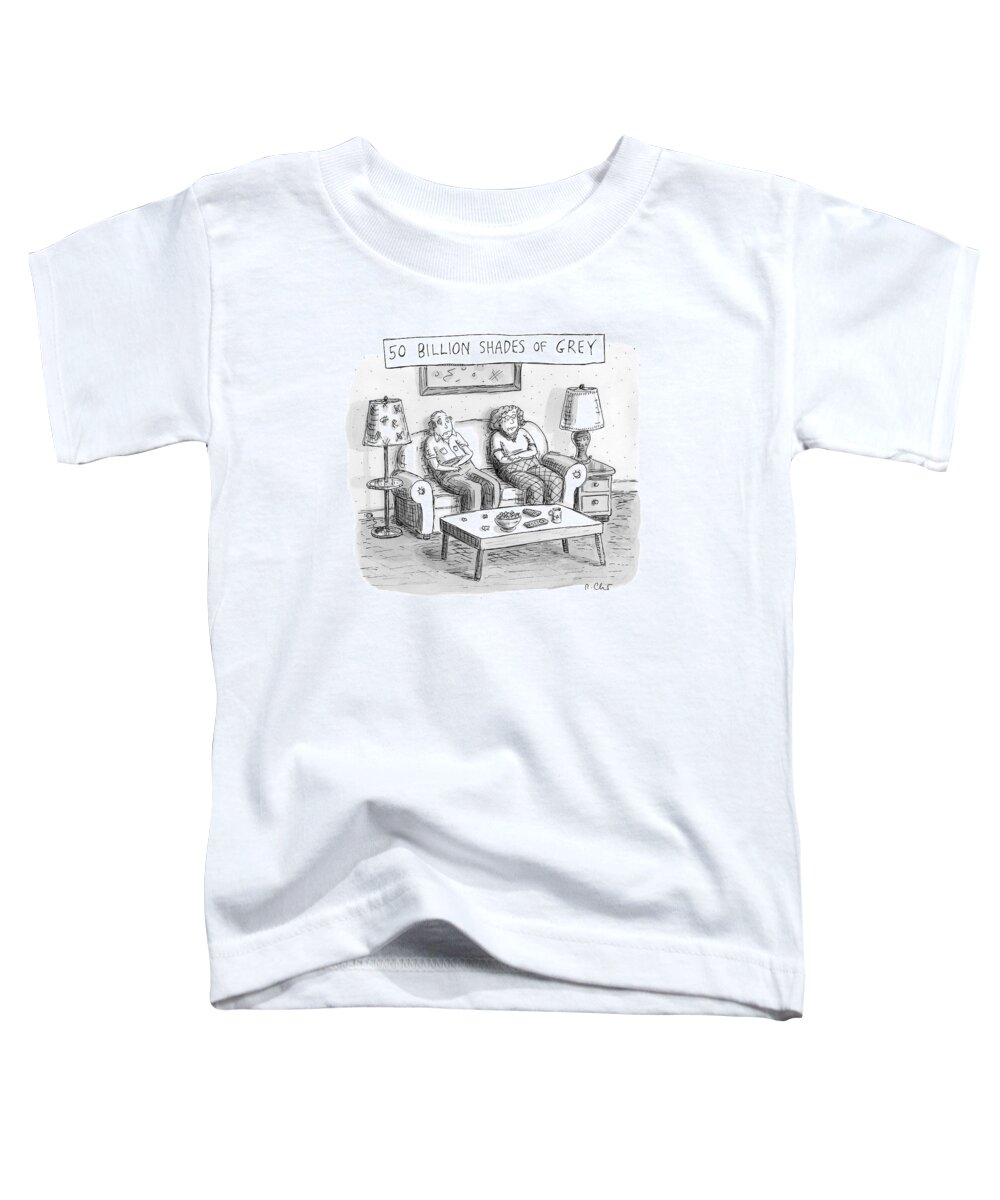 Old People Toddler T-Shirt featuring the drawing Two Elderly Individuals Sitting On Couch by Roz Chast