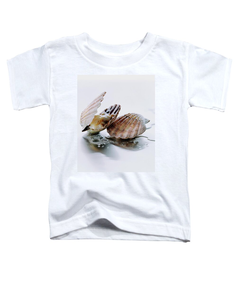Cooking Toddler T-Shirt featuring the photograph Two Scallops by Romulo Yanes