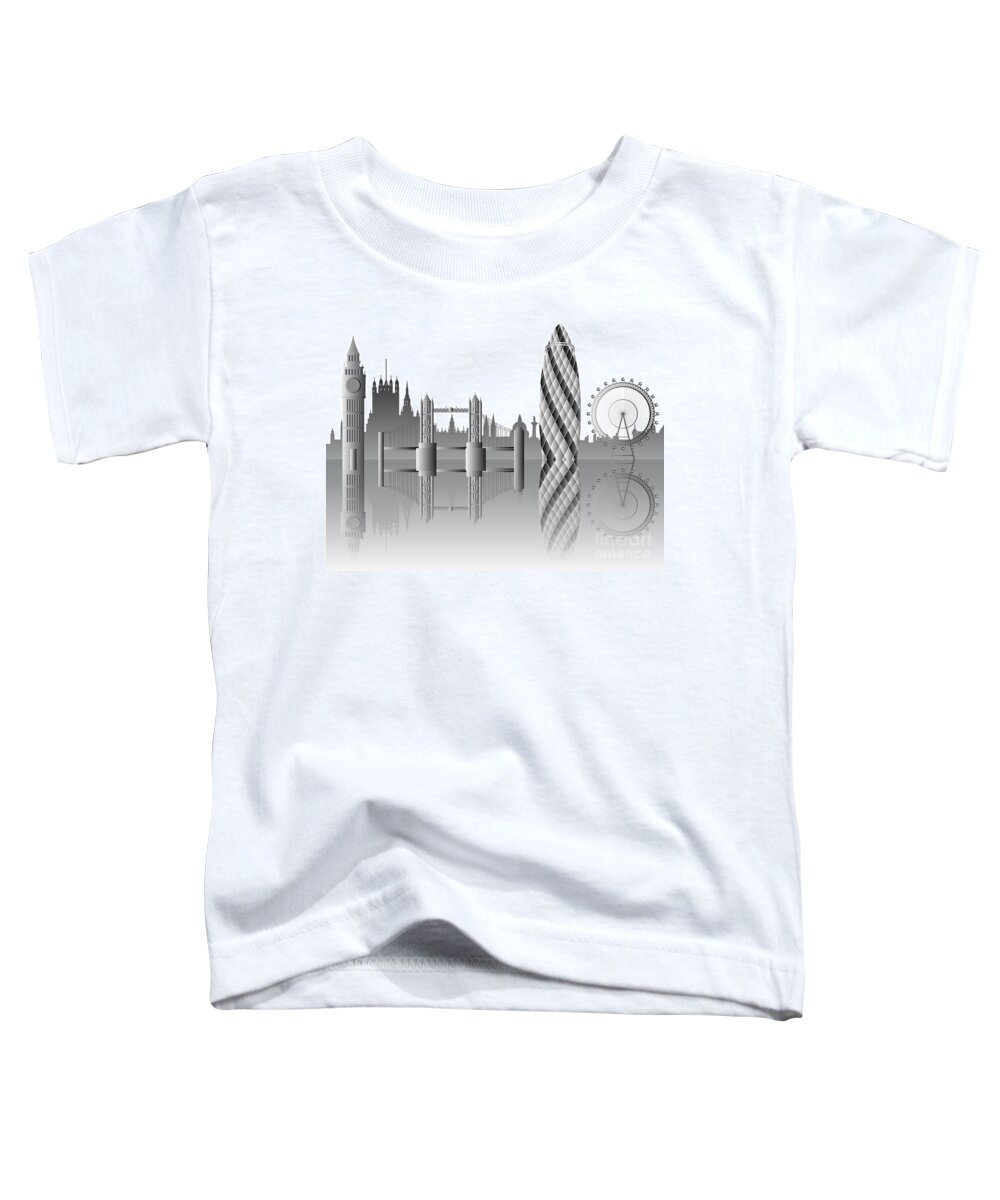 London Toddler T-Shirt featuring the digital art London skyline #10 by Michal Boubin