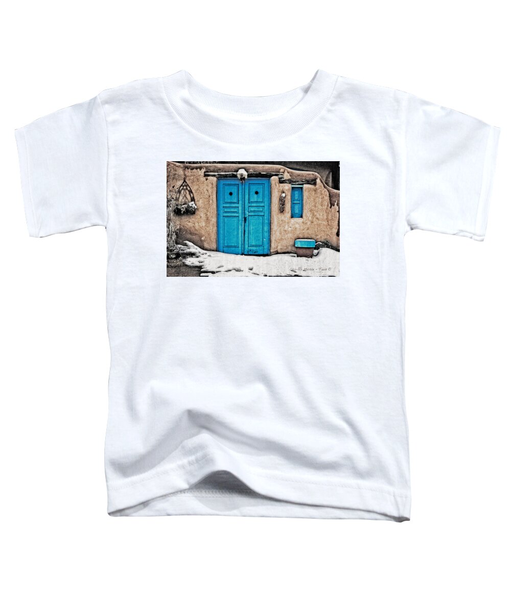 Santa Toddler T-Shirt featuring the photograph Very Blue Door by Charles Muhle