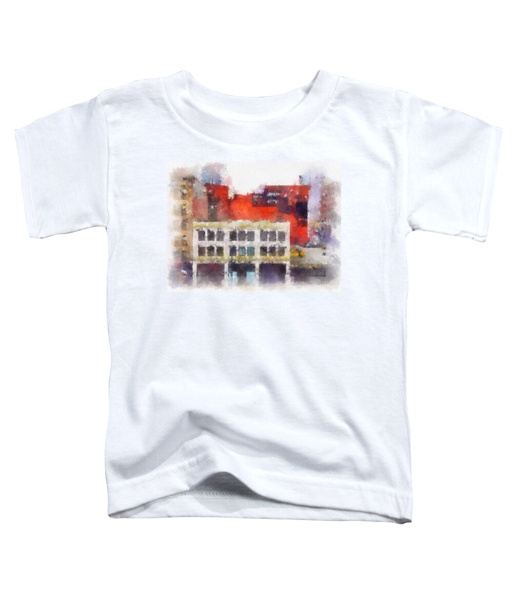 Newyork Toddler T-Shirt featuring the digital art View from a New York Window by Mark Taylor