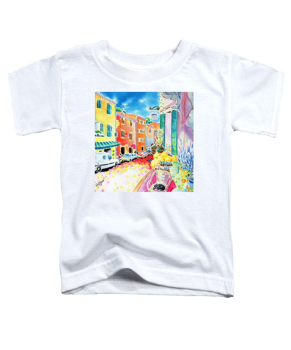 France Toddler T-Shirt featuring the painting Ville lumineuse by Hisayo OHTA