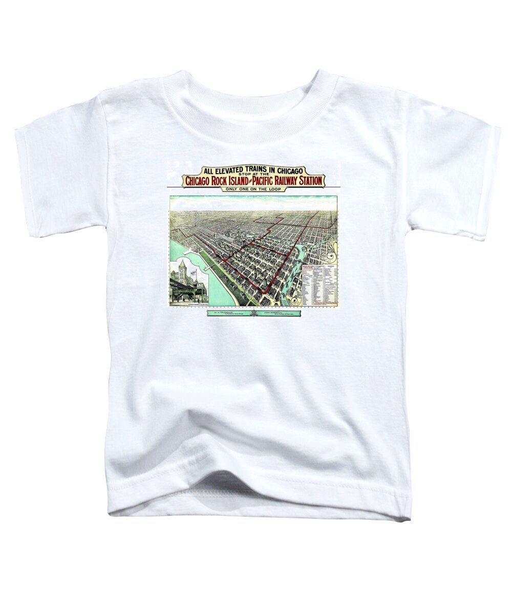 Map Toddler T-Shirt featuring the photograph Vintage Map of the Chicago L by Benjamin Yeager