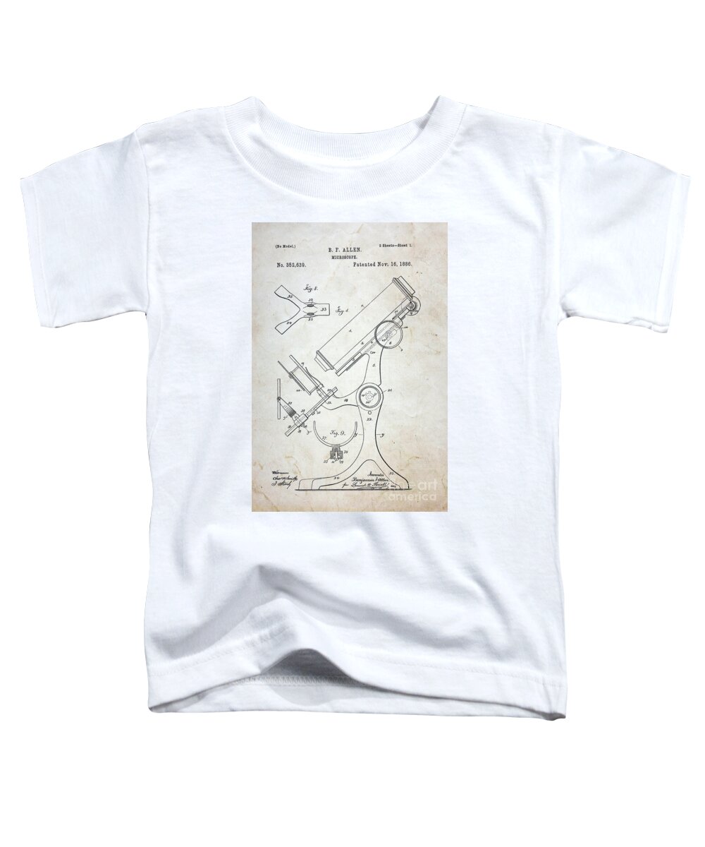 Paul Ward Toddler T-Shirt featuring the photograph Vintage Microscope Patent by Paul Ward