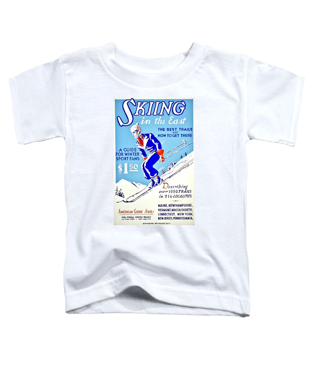 Vintage Toddler T-Shirt featuring the photograph Vintage Poster - Sports - Skiing by Benjamin Yeager