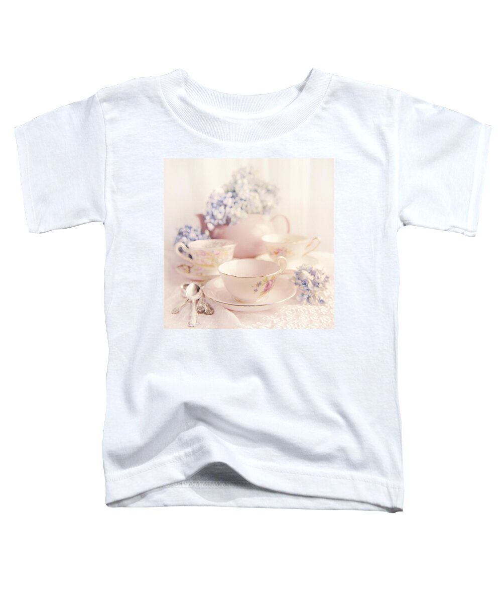 Kitchen Toddler T-Shirt featuring the photograph Vintage Teacups by Theresa Tahara