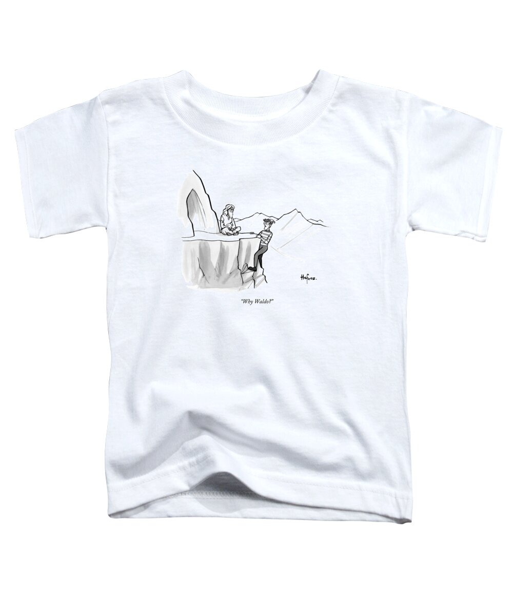 Why Toddler T-Shirt featuring the drawing Waldo Speaks To A Guru by Kaamran Hafeez