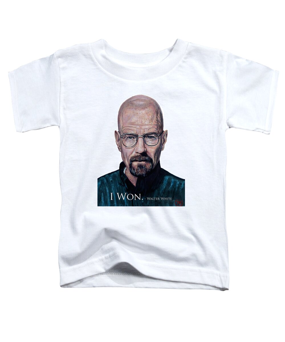 Iwon Toddler T-Shirt featuring the painting Walter White - I Won by Tom Roderick