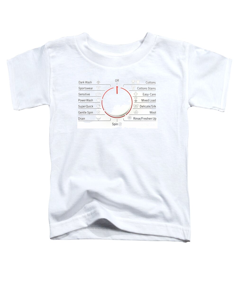 Turn Toddler T-Shirt featuring the photograph Washing machine controls with symbols by Simon Bratt