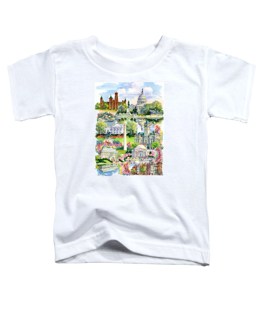 Washington Toddler T-Shirt featuring the painting Washington DC painting by Maria Rabinky