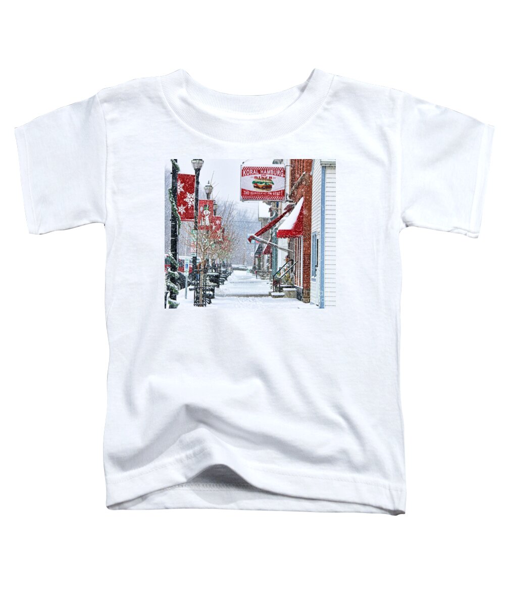 Snow Squall Toddler T-Shirt featuring the photograph Waterville Snow Squall 0863 by Jack Schultz