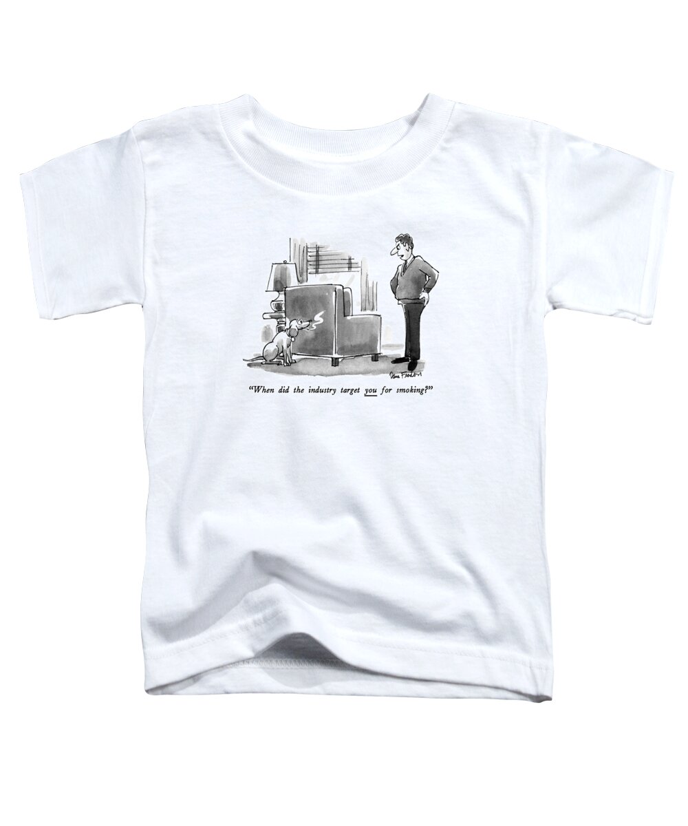 Advertising Toddler T-Shirt featuring the drawing When Did The Industry Target You For Smoking? by Dana Fradon