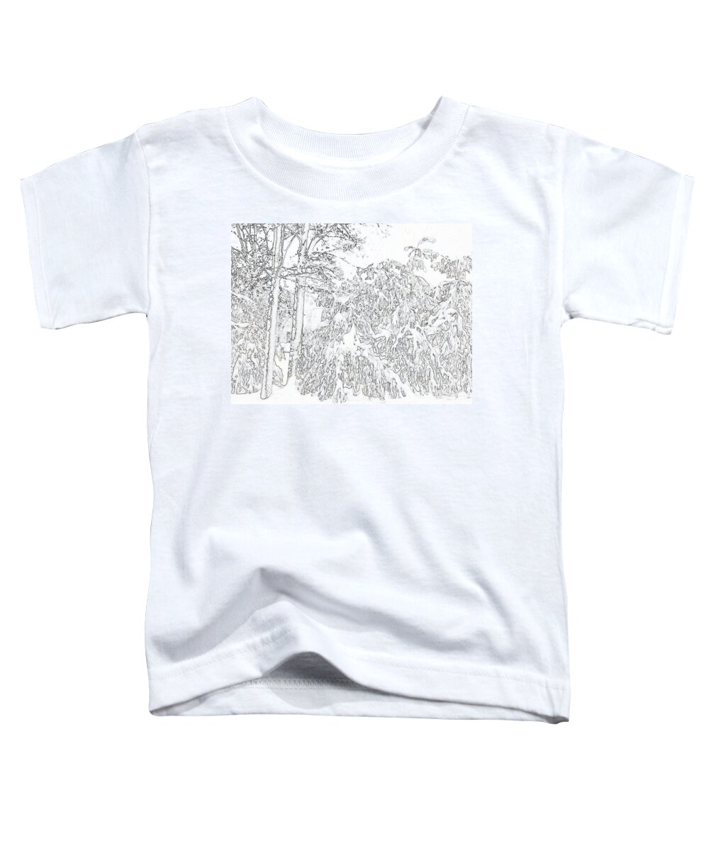 Snow Toddler T-Shirt featuring the digital art White on white by Lynellen Nielsen