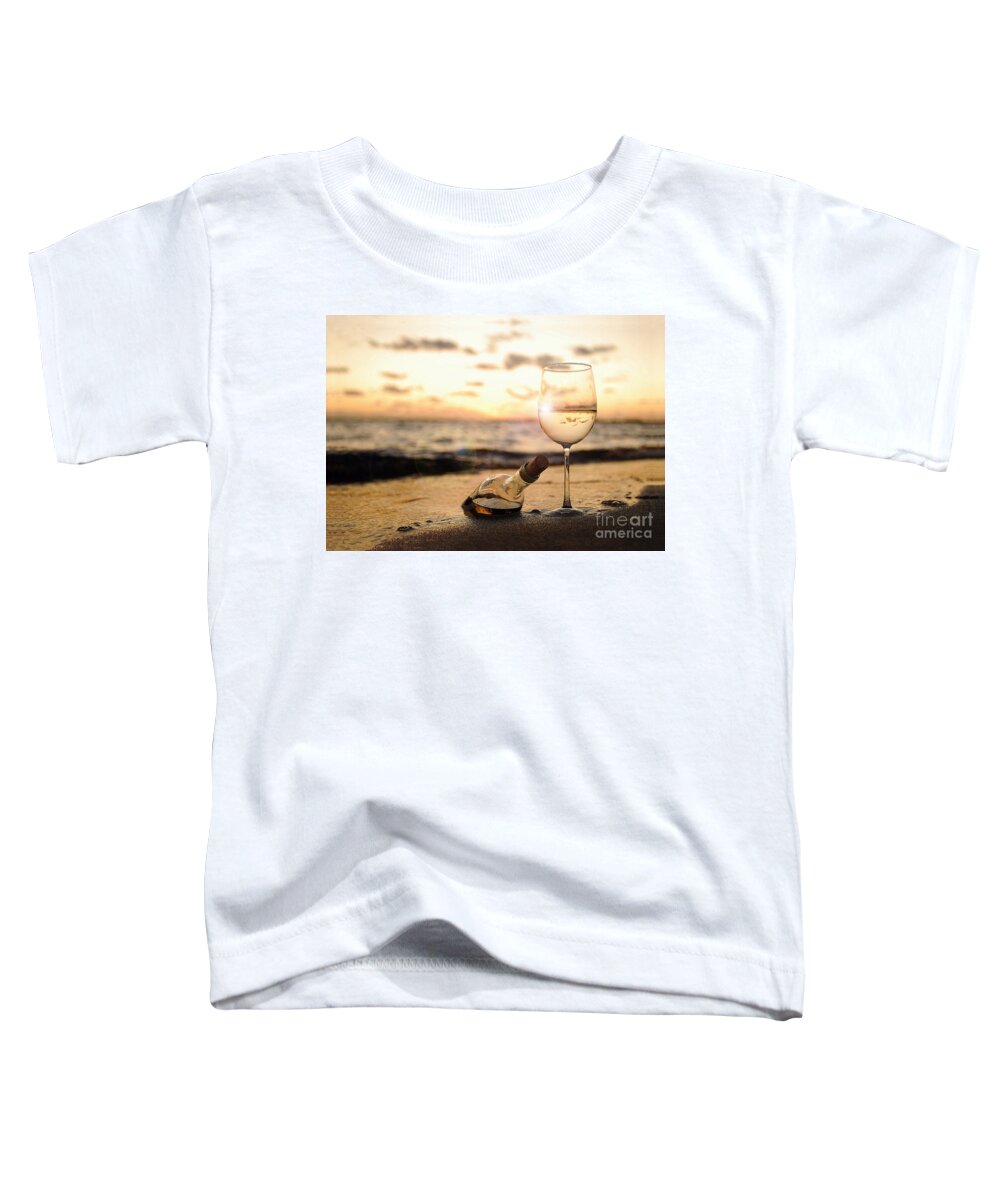 Sunset Toddler T-Shirt featuring the photograph Wine and Sunset by Jon Neidert