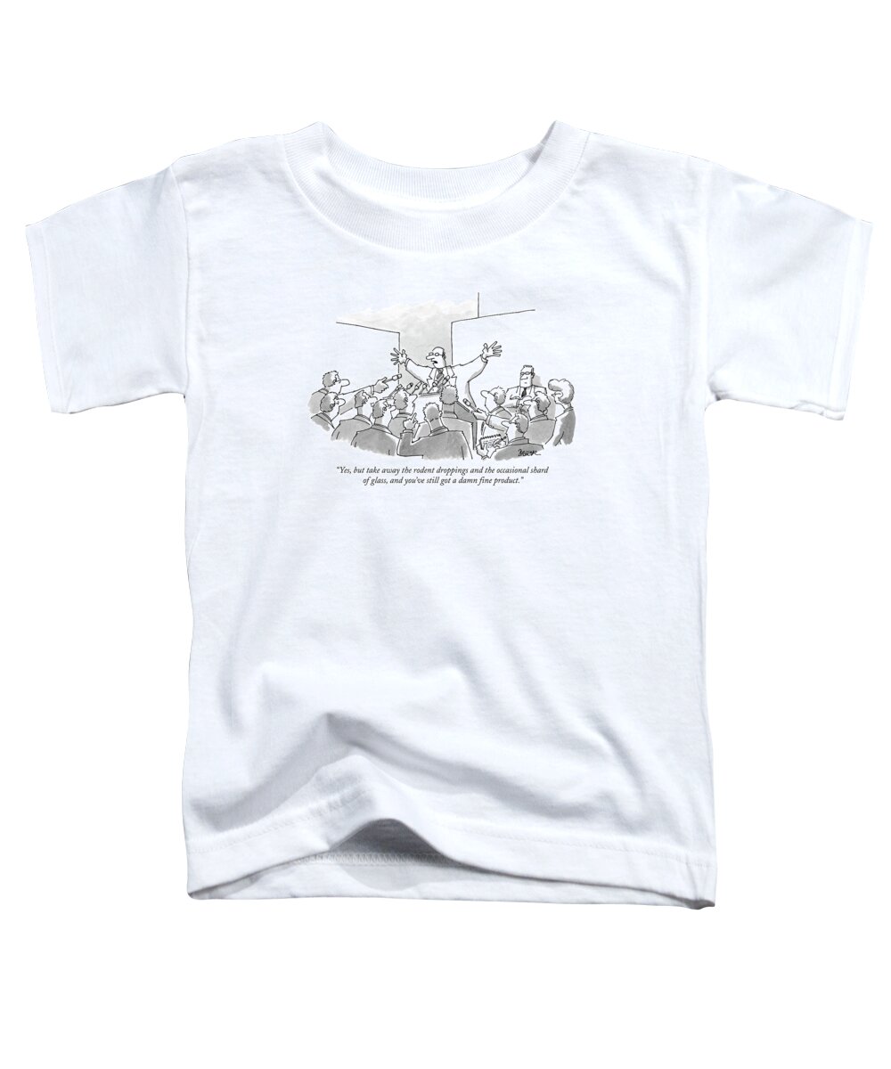 Product Toddler T-Shirt featuring the drawing Yes, But Take Away The Rodent Droppings by Jack Ziegler