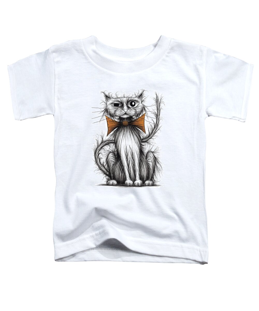 Cat Toddler T-Shirt featuring the drawing Zippy the cat by Keith Mills
