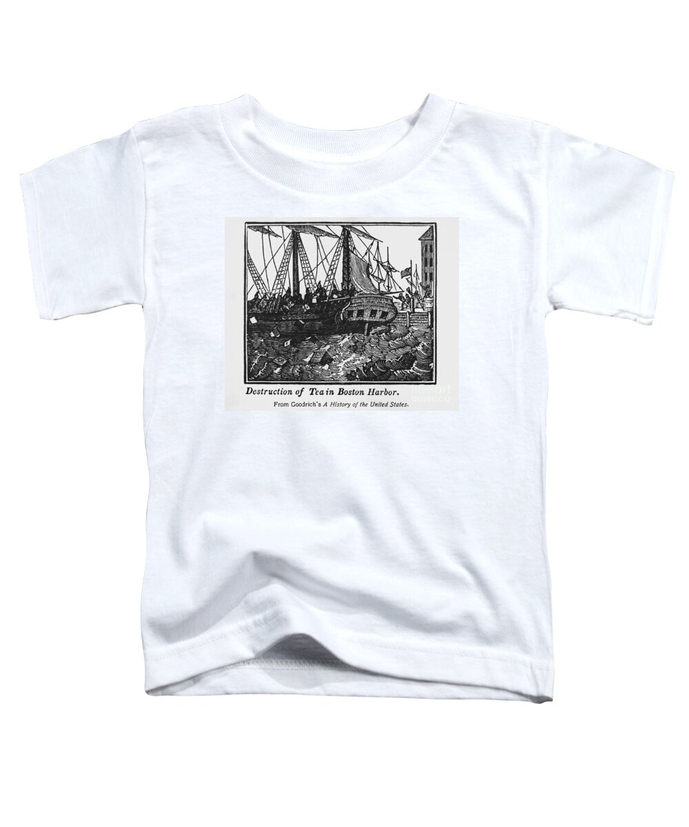 History Toddler T-Shirt featuring the photograph Boston Tea Party, 1773 #1 by Omikron