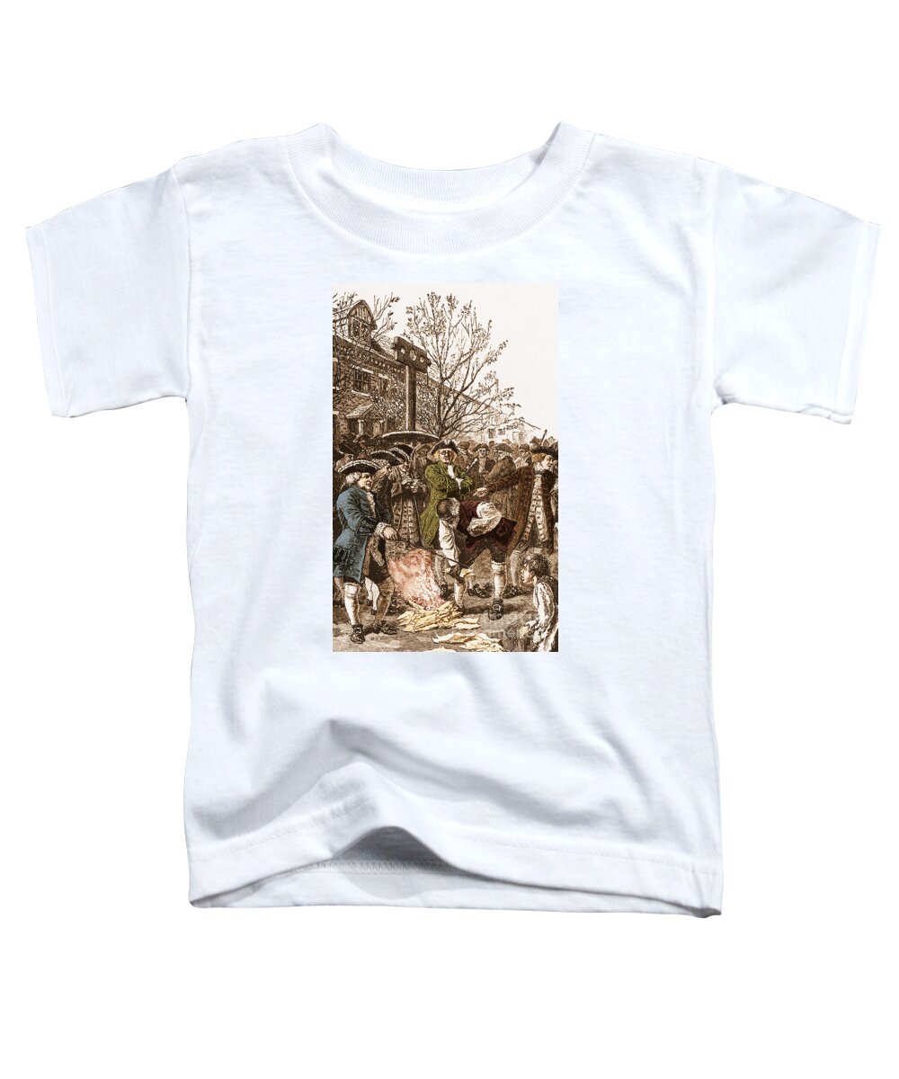 History Toddler T-Shirt featuring the photograph Burning Stamped Papers, 1765 #1 by Photo Researchers