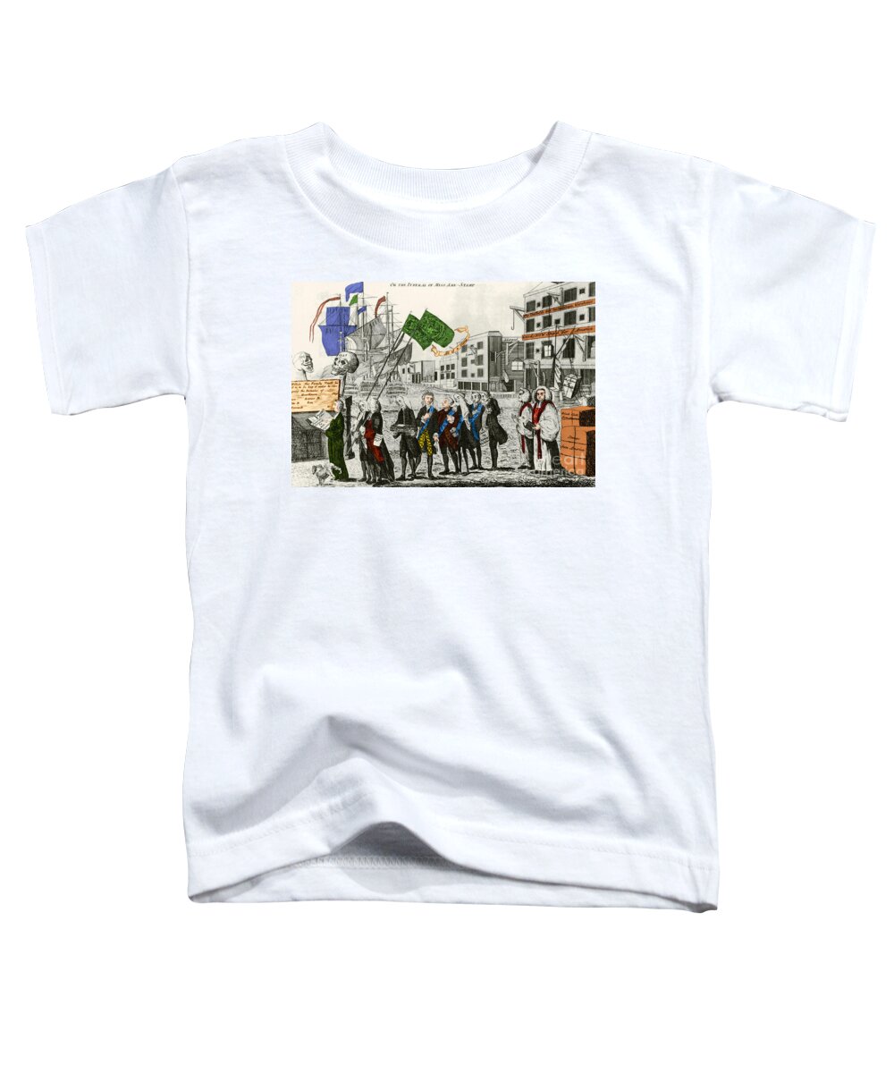 Cartoon Toddler T-Shirt featuring the photograph Cartoon, Repeal Of The Stamp Act #1 by Photo Researchers