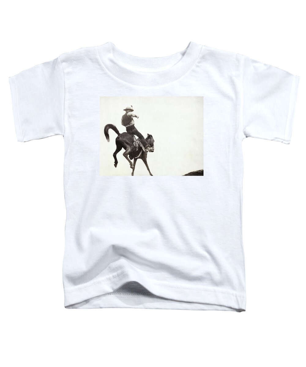1888 Toddler T-Shirt featuring the photograph BUCKING BRONCO, c1888 by Granger