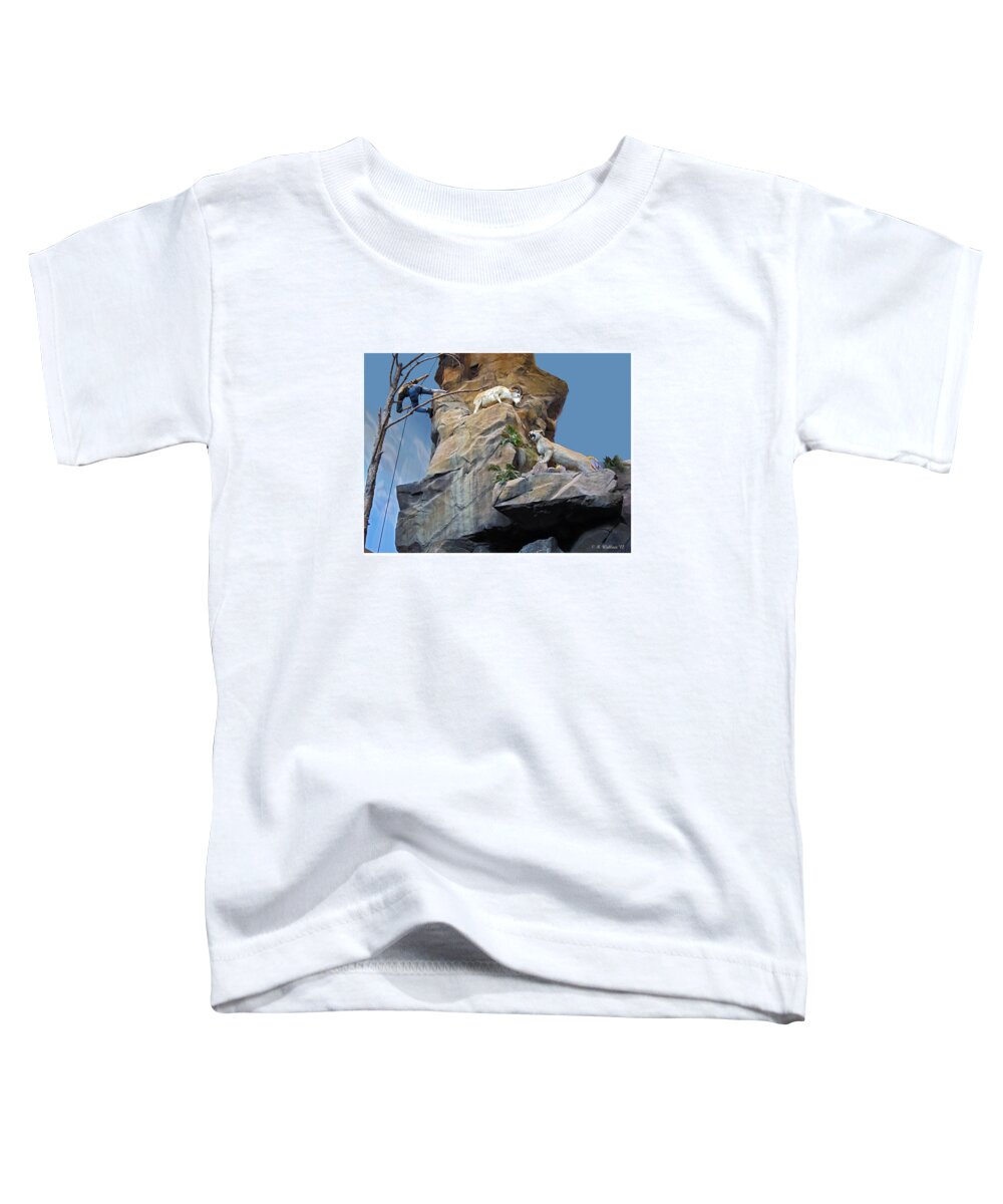 Cliffhanger Toddler T-Shirt featuring the photograph Cliffhanger by Brian Wallace