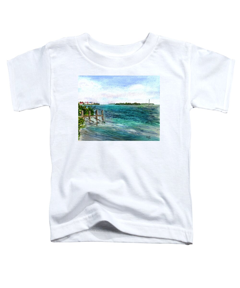 Cudjoe Bay Toddler T-Shirt featuring the painting Cudjoe Bay by Clara Sue Beym