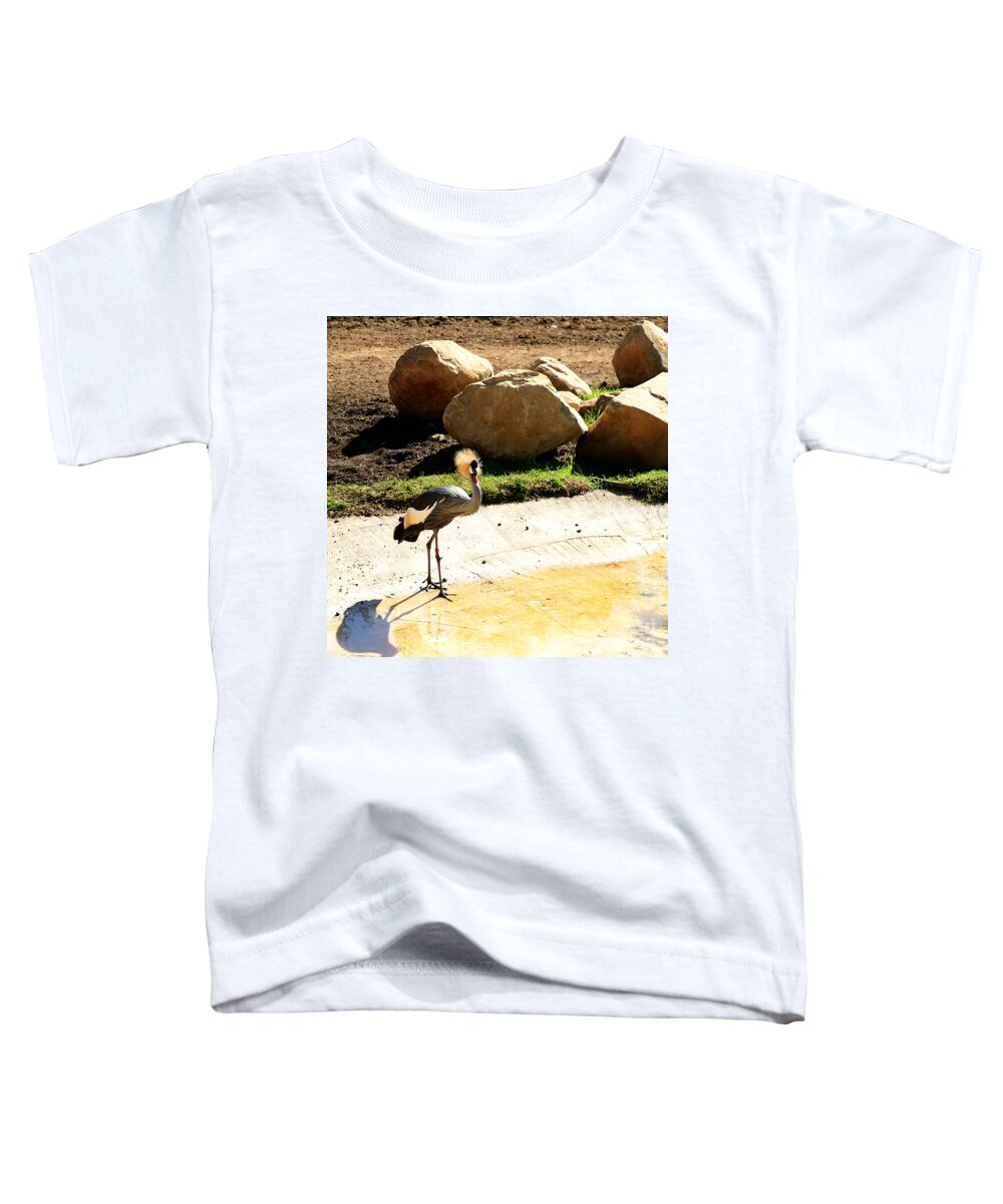 Bird Toddler T-Shirt featuring the photograph East African Crowned Crane by Henrik Lehnerer