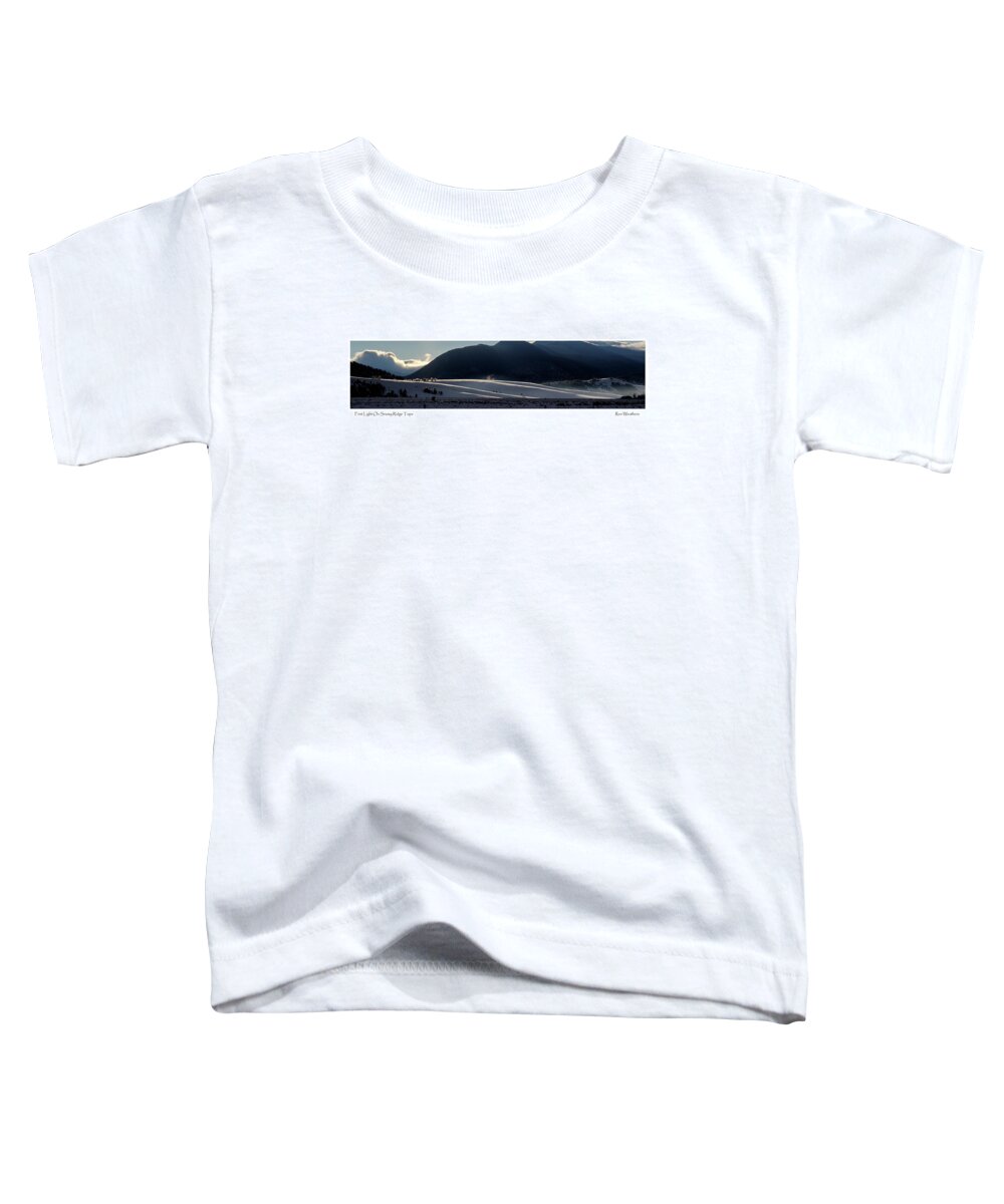 Snow Toddler T-Shirt featuring the photograph First Light On Snowy Ridge Tops by Ron Weathers