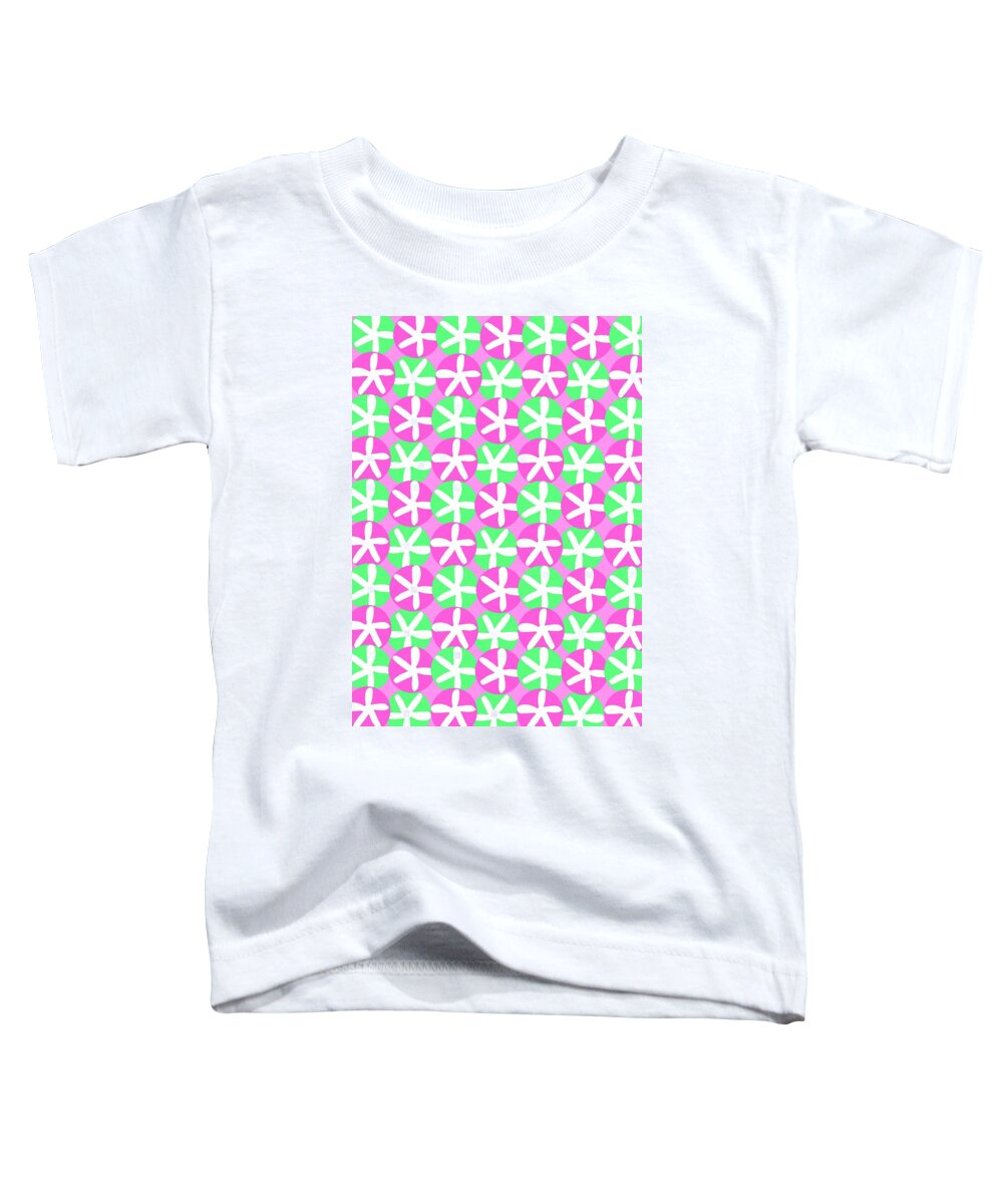 Flowers And Spots (digital) By Louisa Knight (contemporary Artist) Toddler T-Shirt featuring the digital art Flowers and Spots by Louisa Knight
