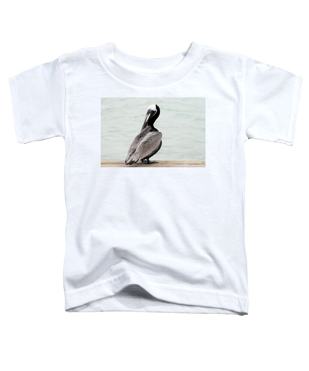 Bird Toddler T-Shirt featuring the photograph Friendly Brown Pelican by Teresa Zieba
