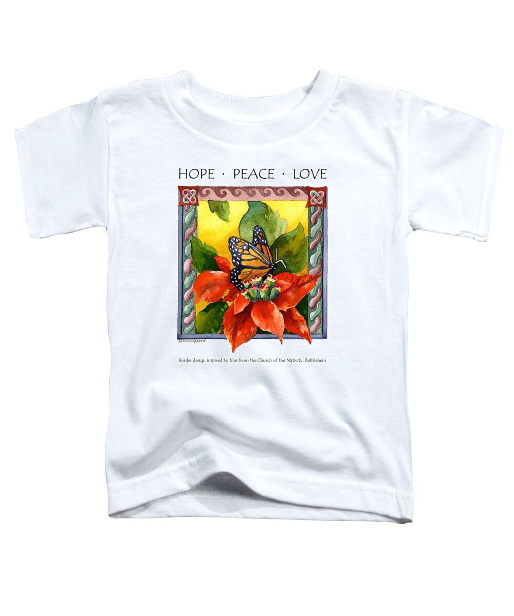 Hope Painting Toddler T-Shirt featuring the painting Hope Peace Love by Anne Gifford