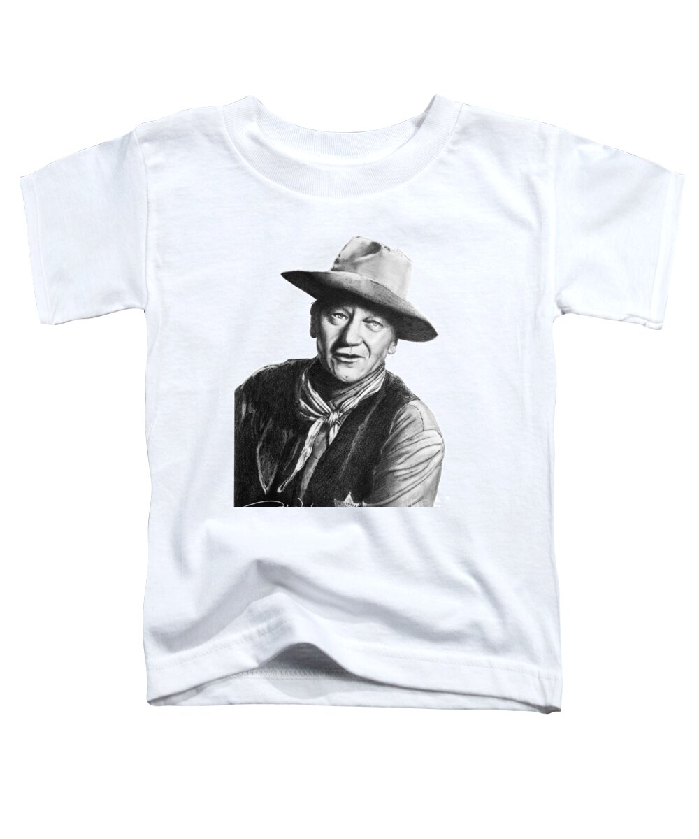 Graphite Toddler T-Shirt featuring the drawing John Wayne Sheriff by Marianne NANA Betts