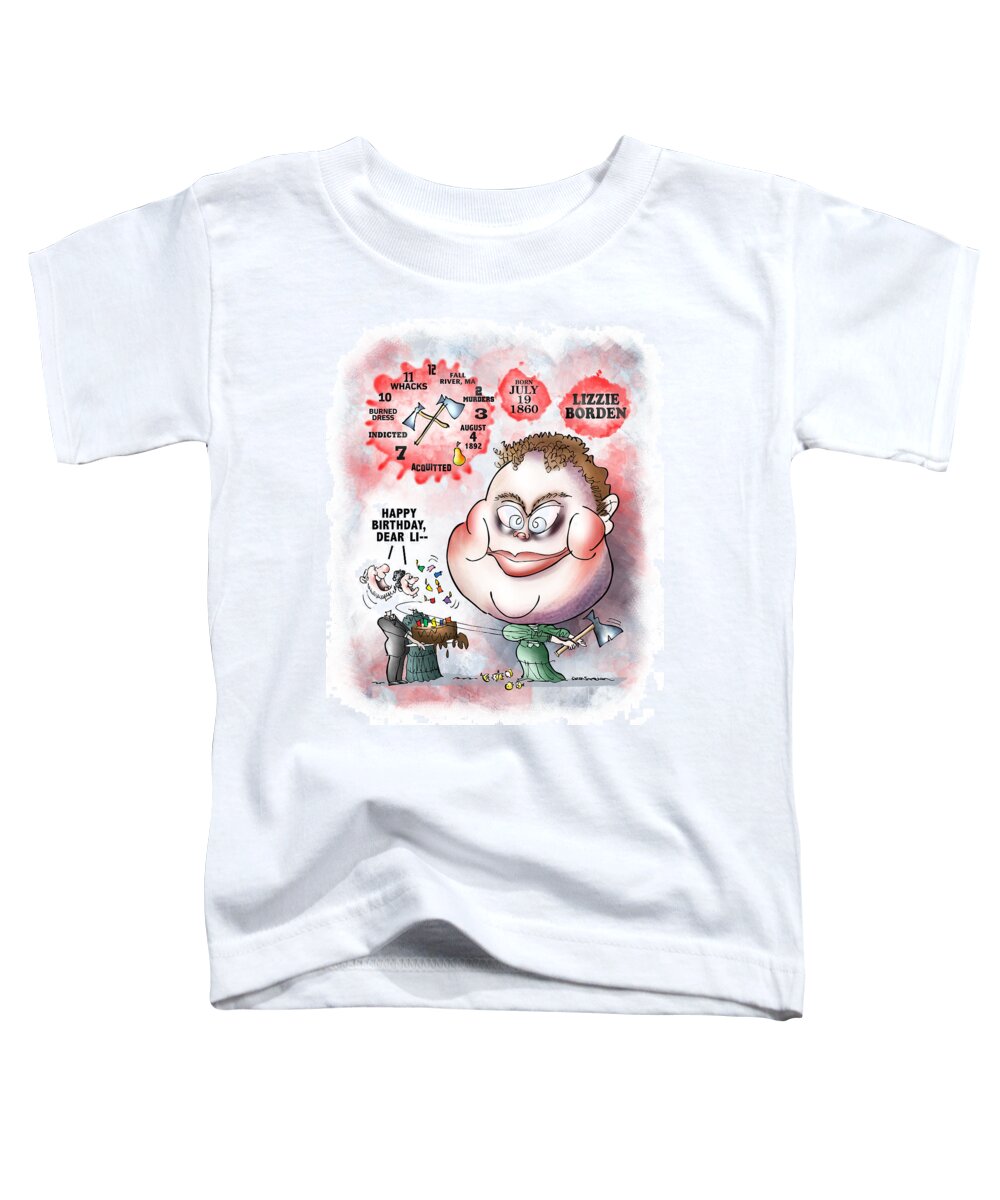 Lizzie Borden Toddler T-Shirt featuring the digital art Lizzie Borden by Mark Armstrong