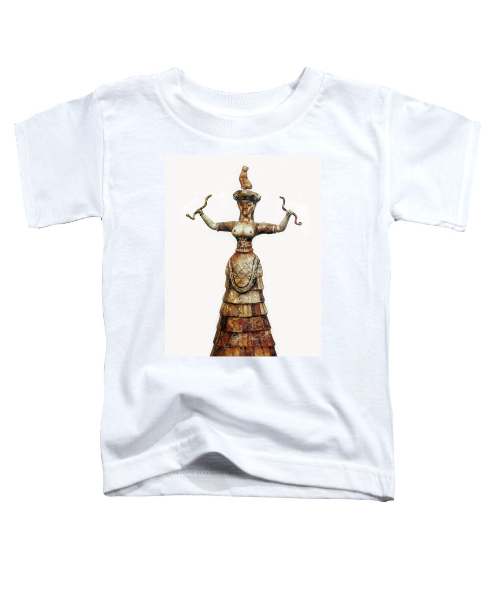 History Toddler T-Shirt featuring the photograph Minoan Snake Goddess by Photo Researchers