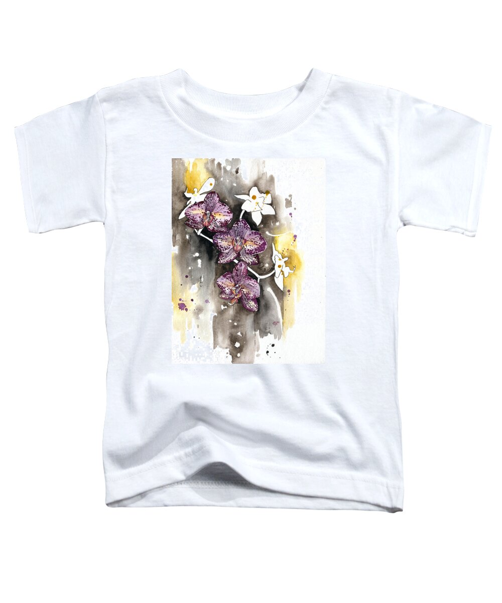 Orchid Toddler T-Shirt featuring the painting ORCHID 13 Elena Yakubovich by Elena Daniel Yakubovich