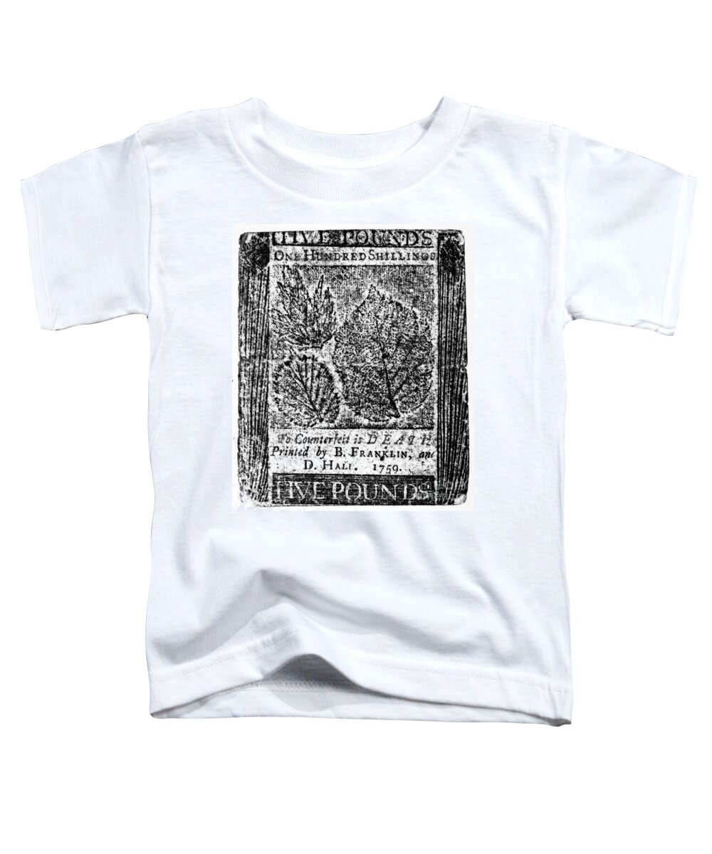 1759 Toddler T-Shirt featuring the photograph Paper Currency, 1759 by Granger