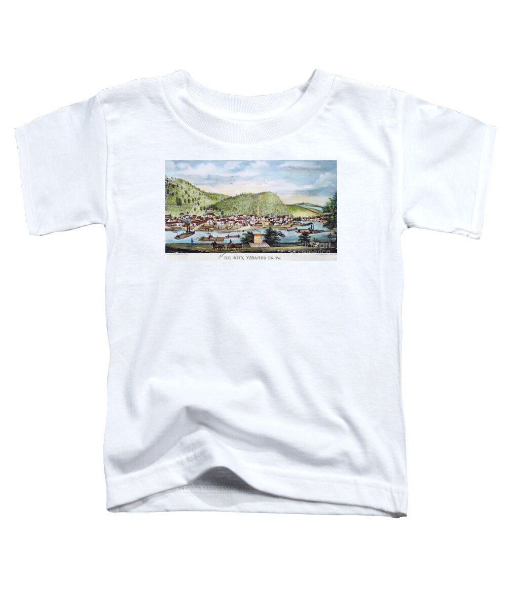 1864 Toddler T-Shirt featuring the photograph Petroleum: Oil City, 1864 by Granger